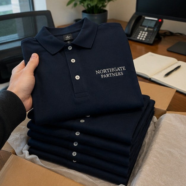 Custom polo shirts — customer photo