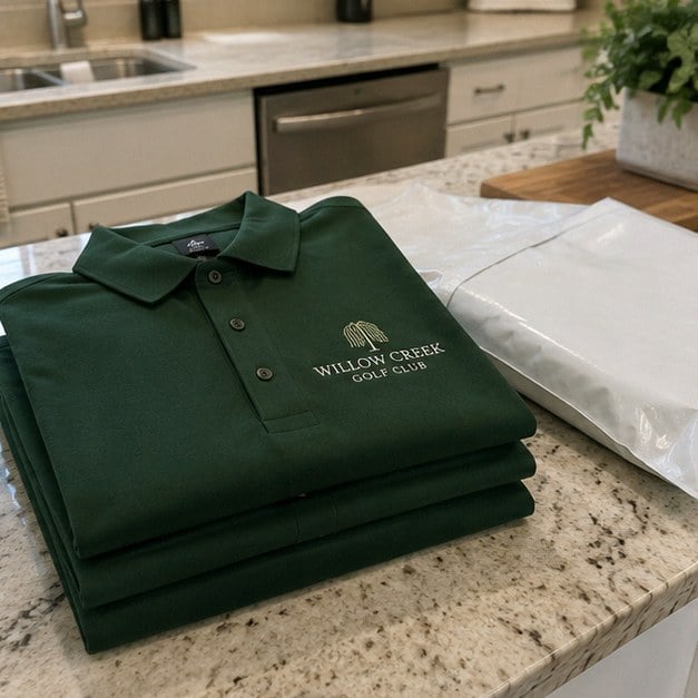 Personalized polo shirts — customer photo