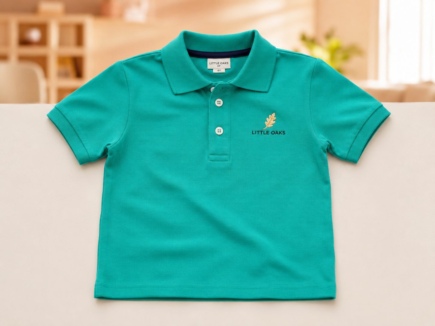 Screen-printed kids polo shirt for school athletic program