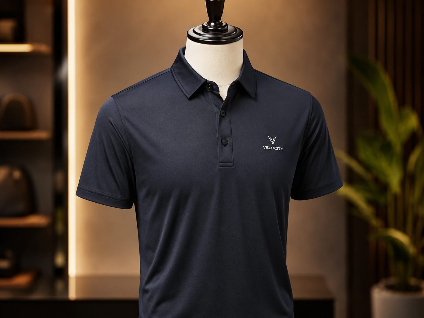 Embroidered performance moisture-wicking polo shirt for golf course staff
