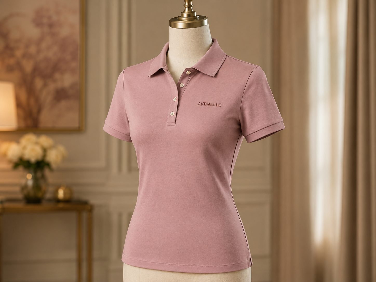 Embroidered women's fit polo shirt for real estate team