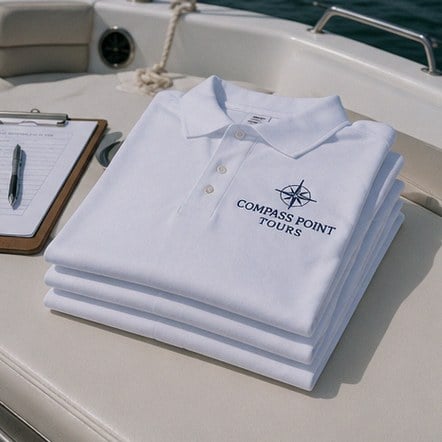 Promotional custom polo shirts with company logo
